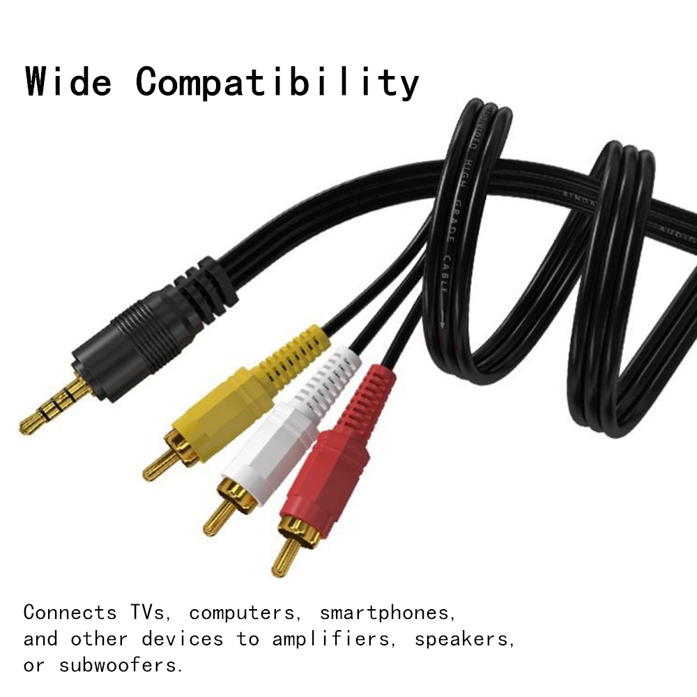 Audio Home Cinema - 3.5mm to 3 RCA Audio Video