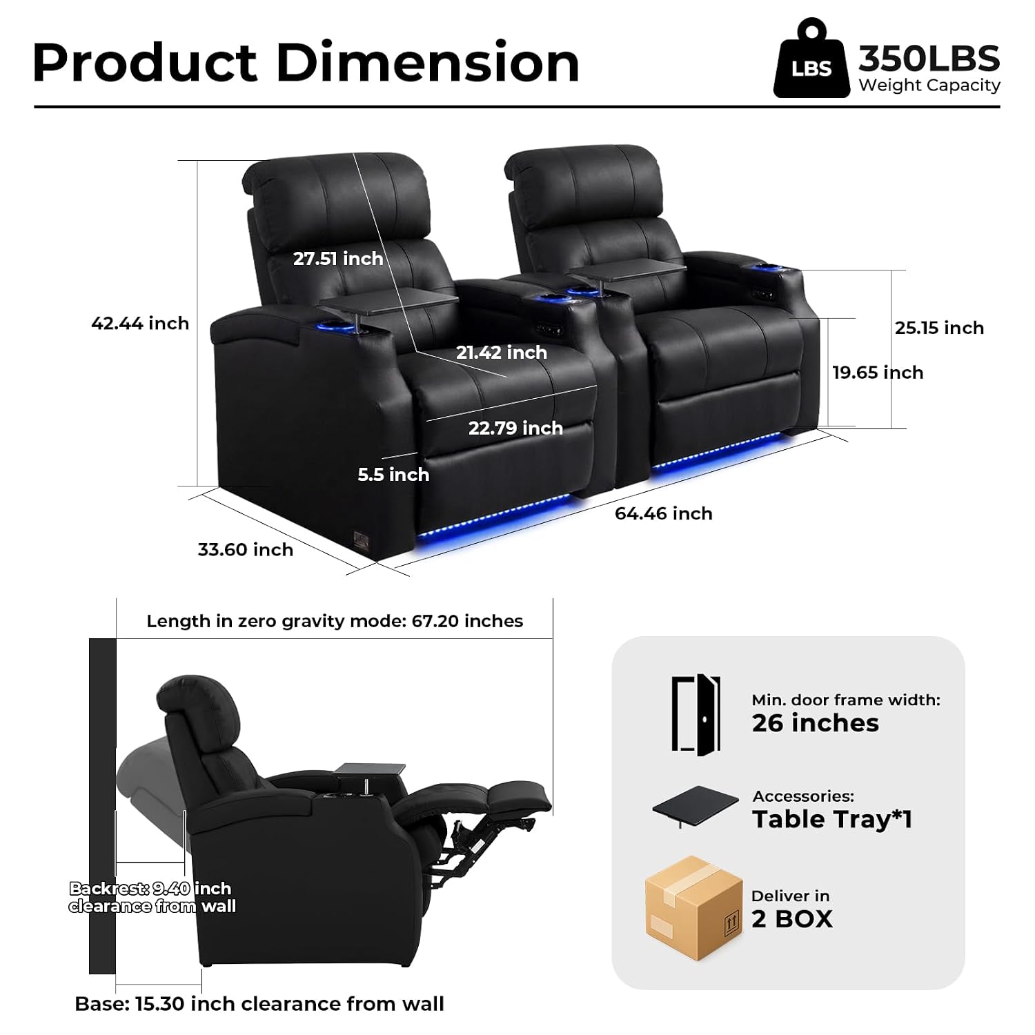 Top Grain Leather Home Theater - Home Cinema Chairs recension och pris