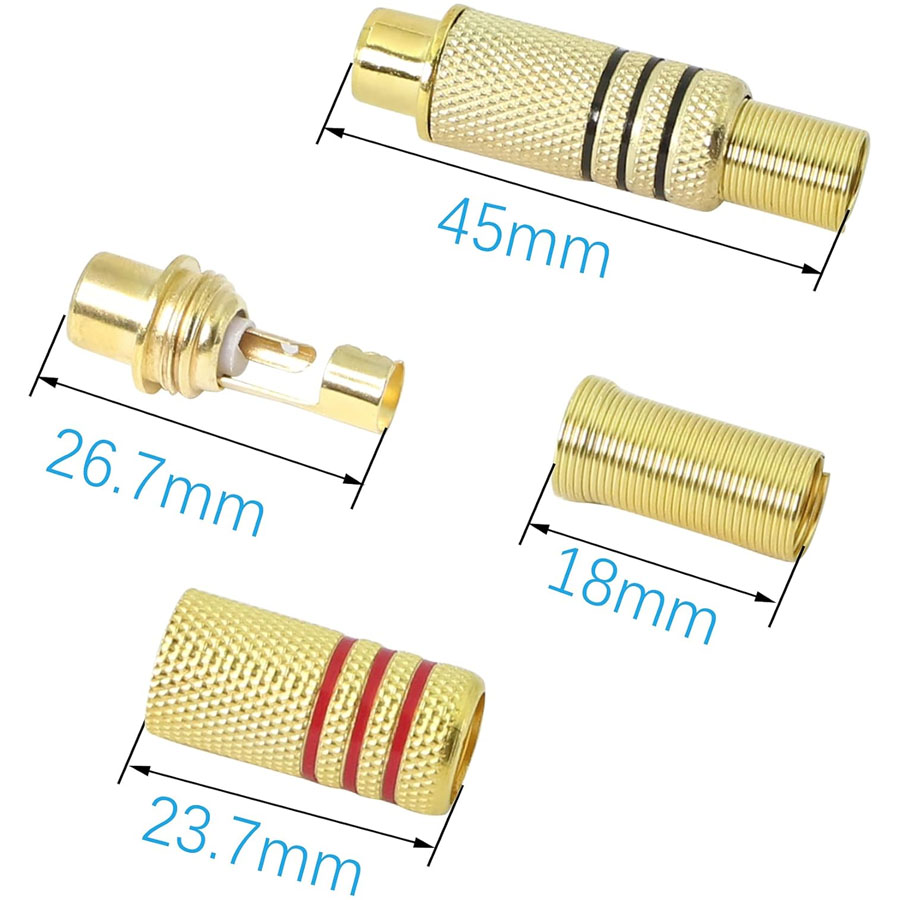 4PCS RCA Plug Gold Plated Sold - Audio Home Cinema recension och pris